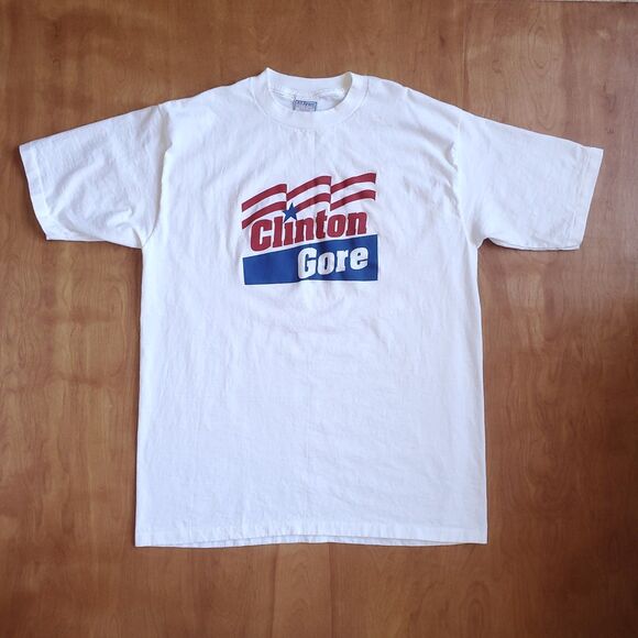 Vintage 90s Bill Clinton Gore T Shirt XL Single Stitch Campaign Democrat Cotton - Picture 2 of 9